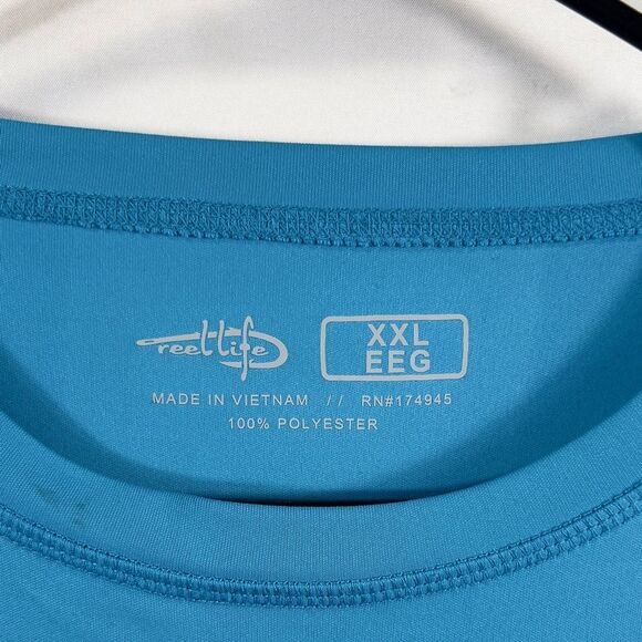 Reel Life Men's Sun Defender Lightweight Long Sleeve UV Tee Aqua Blue 0697 - Picture 3 of 8